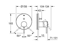 Bản vẽ Mặt Nạ Sen Âm Tường Đức Grohe 24066DC3