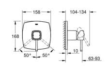 Bản vẽ Mặt Nạ Sen Âm Tường Đức Grohe 24067000