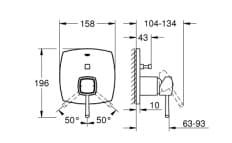 Bản vẽ Mặt Nạ Sen Âm Tường Đức Grohe 24068000