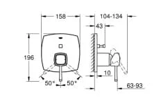 Bản vẽ Mặt Nạ Sen Âm Tường Đức Grohe 24068000