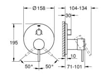 Bản vẽ Mặt Nạ Sen Âm Tường Đức Grohe 24096AL3