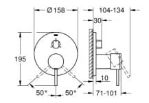Bản vẽ Mặt Nạ Sen Âm Tường Đức Grohe 24096DC3