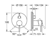 Bản vẽ Mặt Nạ Sen Âm Tường Đức Grohe 24096GL3