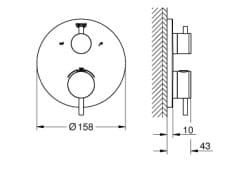 Bản vẽ Mặt Nạ Sen Âm Tường Đức Grohe 24138AL3