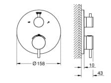 Bản vẽ Mặt Nạ Sen Âm Tường Đức Grohe 24138DC3