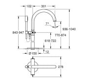 Bản vẽ Vòi Sen Bồn Tắm Đặt Sàn Đức Grohe 25227DA0