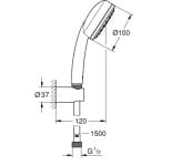 Bản vẽ Tay Sen Tắm Nhập Khẩu Đức Grohe 26084002