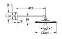 Bản vẽ Bát Sen Tắm Gắn Tường Đức Grohe 26564ALC