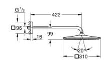 Bản vẽ Bát Sen Tắm Gắn Tường Đức Grohe 26564GL0