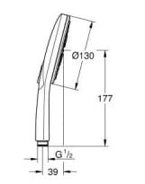 Bản vẽ Tay Sen Tắm Nhập Khẩu Đức Grohe 26574GN0