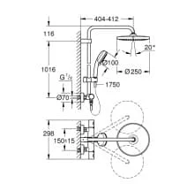 Bản vẽ Sen Cây Đứng Nhập Khẩu Đức Grohe 26670AL0