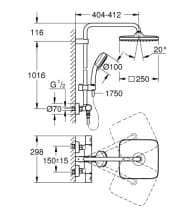 Bản vẽ Sen Cây Đứng Nhập Khẩu Đức Grohe 26689GL0