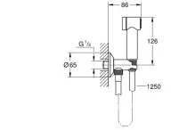 Bản vẽ Vòi Xịt Vệ Sinh Nhập Khẩu Đức Grohe 26714000