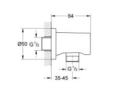 Bản vẽ Đầu Nối Ra Nước Nhập Khẩu Đức Grohe 27057ALC