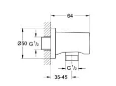 Bản vẽ Đầu Nối Ra Nước Nhập Khẩu Đức Grohe 27057ALC