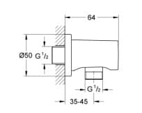 Bản vẽ Đầu Nối Ra Nước Nhập Khẩu Đức Grohe 27057GLC