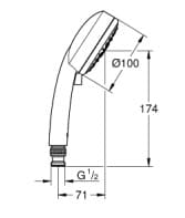 Bản vẽ Tay Sen Tắm Nhập Khẩu Đức Grohe 27573GLC