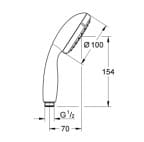 Bản vẽ Tay Sen Tắm Nhập Khẩu Đức Grohe 27597001