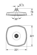 Bản vẽ Bát Sen Tắm Gắn Trần Đức Grohe 27974IGC