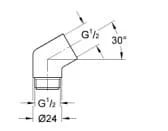 Bản vẽ Bộ Chuyển Đổi Góc Sen Cầm Tay Grohe 28389000