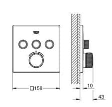 Bản vẽ Mặt Nạ Sen Âm Tường Đức Grohe 29126ALC