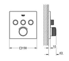 Bản vẽ Mặt Nạ Sen Âm Tường Đức Grohe 29126GL0