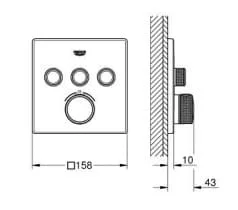 Bản vẽ Mặt Nạ Sen Âm Tường Đức Grohe 29126GL0