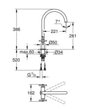 Bản vẽ Vòi Chậu Rửa Bát Nóng Lạnh Đức Grohe 30362000