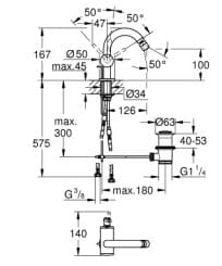 Vòi Chậu Lavabo Nóng Lạnh 1 Lỗ Đức Grohe 32108AL3