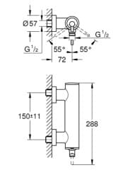 Bản vẽ Củ Sen Tắm Nóng Lạnh Đức Grohe 32650AL3