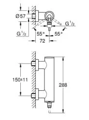 Bản vẽ Củ Sen Tắm Nóng Lạnh Đức Grohe 32650AL3