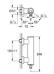 Bản vẽ Củ Sen Tắm Nóng Lạnh Đức Grohe 32650DA3