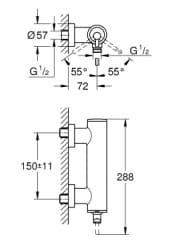 Bản vẽ Củ Sen Tắm Nóng Lạnh Đức Grohe 32650DC3