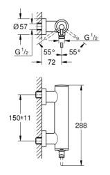 Bản vẽ Củ Sen Tắm Nóng Lạnh Đức Grohe 32650GL3