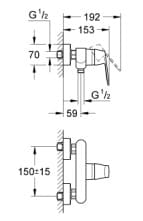 Bản vẽ Củ Sen Tắm Nóng Lạnh Đức Grohe 32837AL0