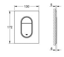 Bản vẽ Mặt Nút Nhấn Xả Bồn Cầu Nhập Khẩu Đức Grohe 37624A00