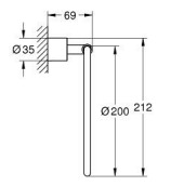 Bản vẽ Vòng Treo Khăn Nhập Khẩu Đức Grohe 40307DC3