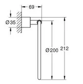 Bản vẽ Vòng Treo Khăn Nhập Khẩu Đức Grohe 40307DC3