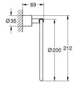 Bản vẽ Vòng Treo Khăn Nhập Khẩu Đức Grohe 40307EN3
