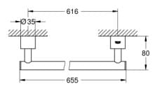 Bản vẽ Thanh Treo Khăn Nhập Khẩu Đức Grohe 40309EN3