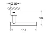 Bản vẽ Móc Giấy Vệ Sinh Nhập Khẩu Đức Grohe 40313EN3