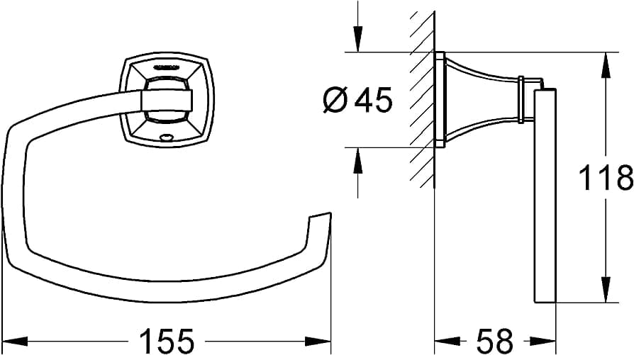 Bản vẽ Móc Giấy Vệ Sinh Nhập Khẩu Đức Grohe 40625EN0