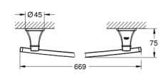 Bản vẽ Thanh Treo Khăn Nhập Khẩu Đức Grohe 40629EN0