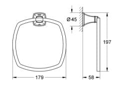 Bản vẽ Vòng Treo Khăn Nhập Khẩu Đức Grohe 40630EN0
