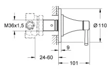 Bản vẽ Mặt Nạ Sen Âm Tường Đức Grohe 29419IG0
