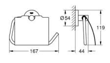 Bản vẽ Móc Giấy Vệ Sinh Nhập Khẩu Đức Grohe 40367AL1