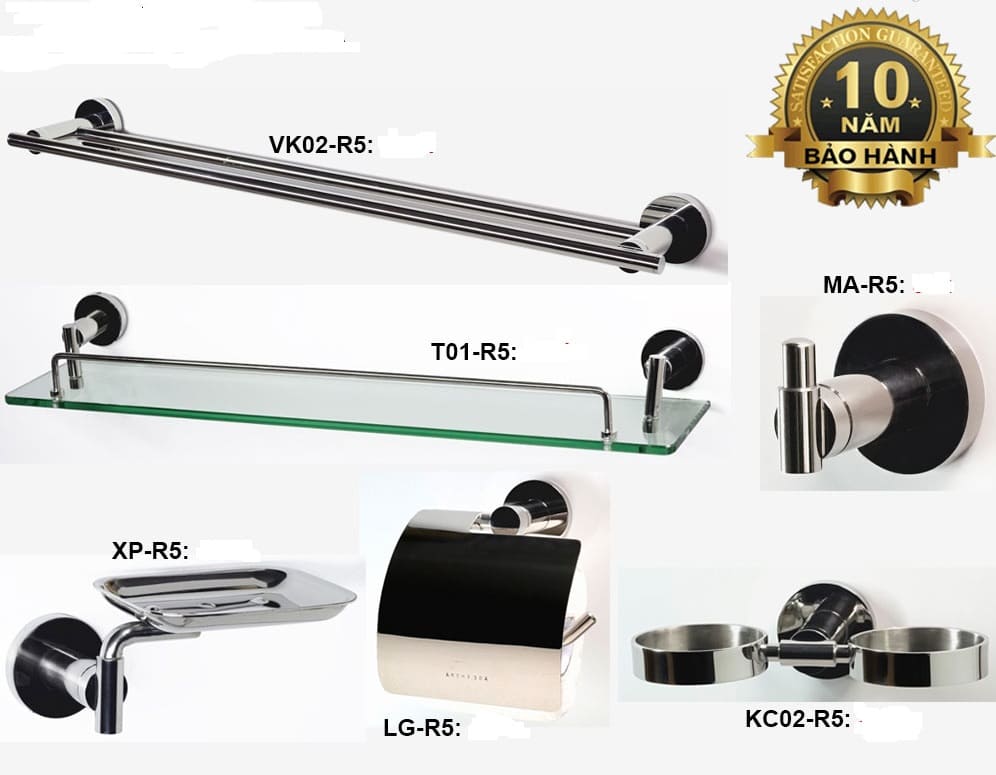 Bộ Phụ Kiện inox 304 6 món ARCHI R05