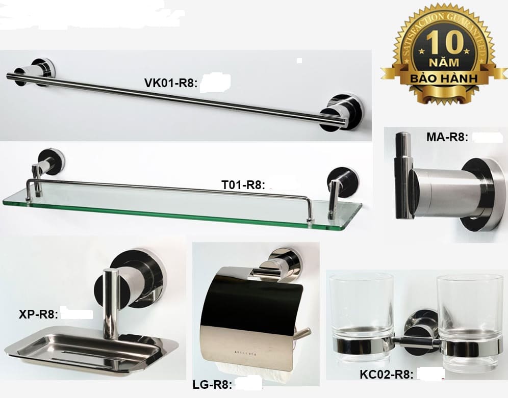 Bộ Phụ Kiện inox 304 6 món ARCHI R08