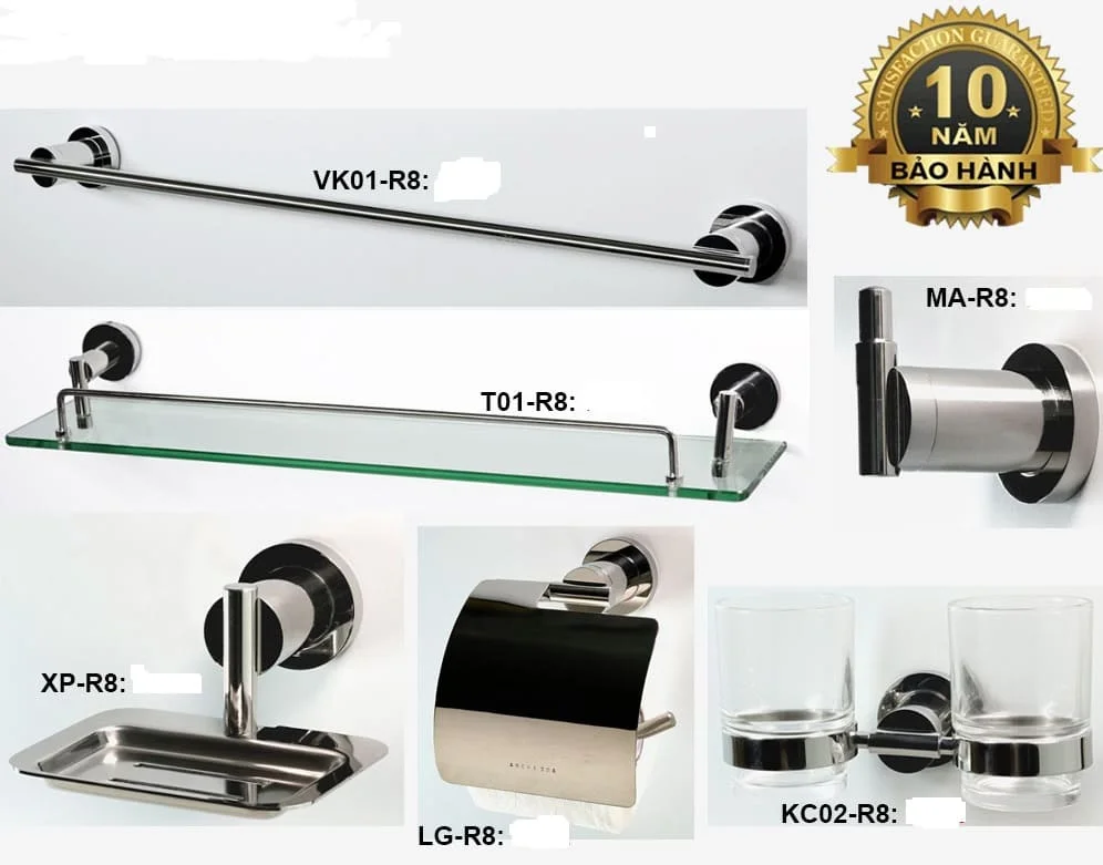 Bộ Phụ Kiện inox 304 6 món ARCHI R08