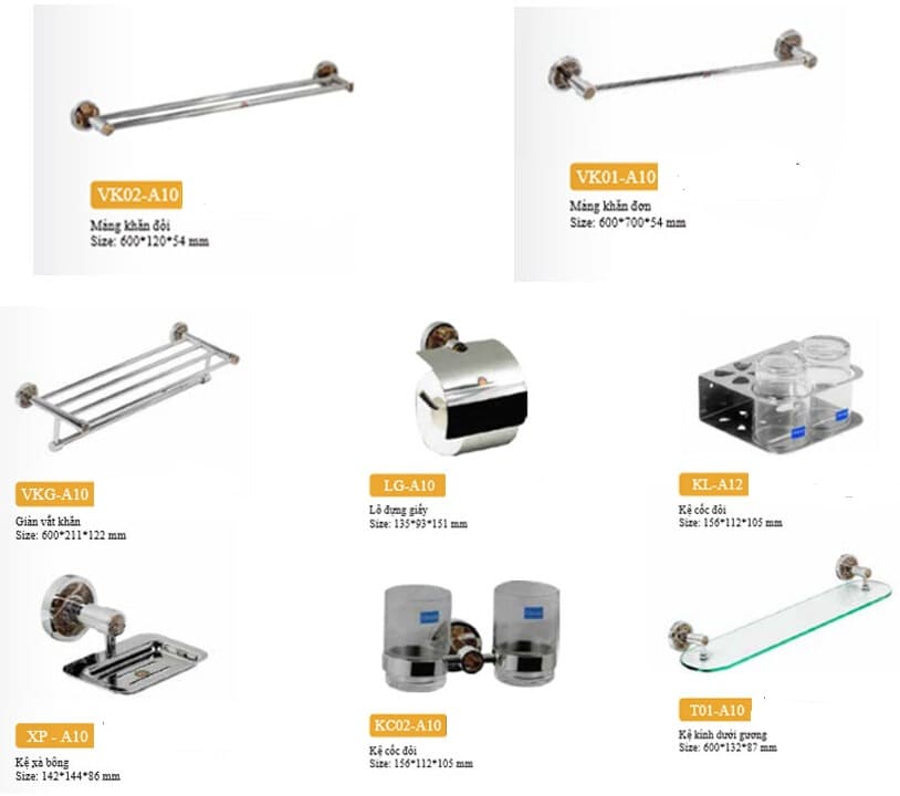 Bộ Phụ Kiện Đúc Bọc Đá 8 món ARCHI A10